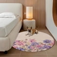 thumbnail image 2 of Round Rugs 3.3Ft, Pink Blue Spring Floral Round Area Rug Washable Indoor Throw Carpet, Rustic Summer Flower Botanical Soft Non Slip Circle Rug for Laundry Room Patio Home Decor Aesthetic, 2 of 8