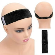 GEX Wig Grip Band .. with Adjustable Elastic Closure .. Flexible Velvet No Slip .. Wig grip Headbands Cap .. for Wigs(Black)