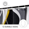 thumbnail image 5 of Black and Yellow Shower Curtain, Abstract Modern Grey and Yellow Bathroom Decor Accessories, Waffle Weave Textured Fabric Shower Curtain Set with Hooks, 72x72, 5 of 6