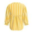 thumbnail image 6 of Bibifish Womens T-Shirts Classic Striped Pattern Loose Fit Tees Casual 3/4 Sleeve V-Neck T Shirts Spring Summer Stylish Daily Dating Going Out T Shirts, 6 of 7