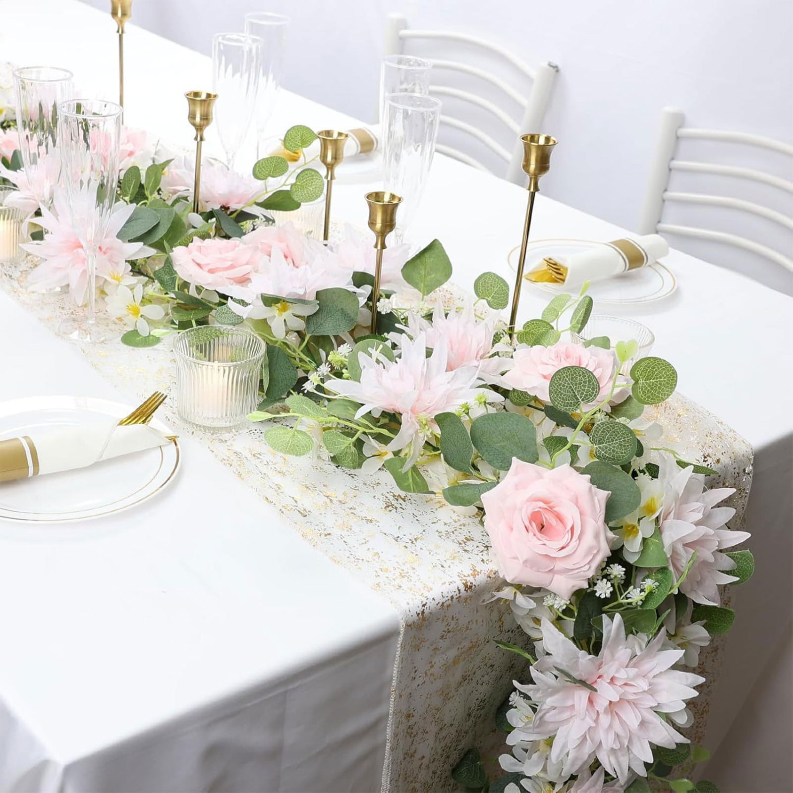 Artificial Flowers for Outdoors 1.8m Wedding Simulation Flower Outdoor Artificial Vine with Eucalyptus Leaves, Wedding Arch Decoration Vine