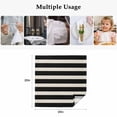 thumbnail image 4 of Black Beige Striped Cloth Napkins, Vintage Geometric Line Simple Washable and Reusable Dinner Napkins Set of 4, Table Napkin for Kitchen Party Birthday Wedding Hotel Housewarming 20"x20", 4 of 8