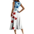 thumbnail image 2 of T Shirt Dresses For Women 2025, 4Th Of July Dress Casual Cotton Sleeveless Round Neck American Flag Ruffle Flowy Long Tank Petite Dresses 5 Ft Blouses Dressy Casual Clothes (L, White) ZMTing, 2 of 4