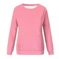 thumbnail image 5 of HAPIMO Women's Loose Basic Tops Pockets Fashion Gradient Blouses Crew Neck Sweatshirts Fall Regular Fitted Casual Long Sleeve Tees Workout Pink XXL, 5 of 6