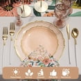 thumbnail image 6 of Exquisite 40-Piece Plastic Party Plates - Coral Peach Gold Rim, 7.5" & 10", 6 of 7