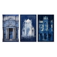 thumbnail image 2 of Designart "Architectural Blueprint of London II" Futuristic Architecture Wall Art Set Of 3 - Industrial Blue Canvas Set For Living Room Decor, 2 of 6