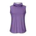 thumbnail image 5 of Otntypg Womens Sleeveless Sun Protection Shirt UPF 50+ Rash Guard Shirts with Face Mask Summer Outdoor Athletic Workout Tank Tops Purple#03 L, 5 of 6