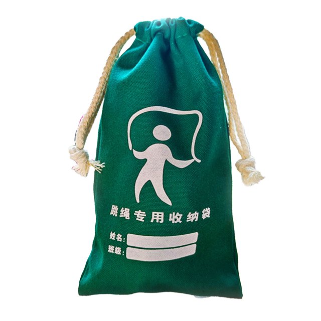 Fitness Rope Storage Bag, Mini Canvas Drawstring Bag Elementary School Jump Rope Storage Bag for Outdoor Indoor Storage, 24x15cm / 9.4x5.9in