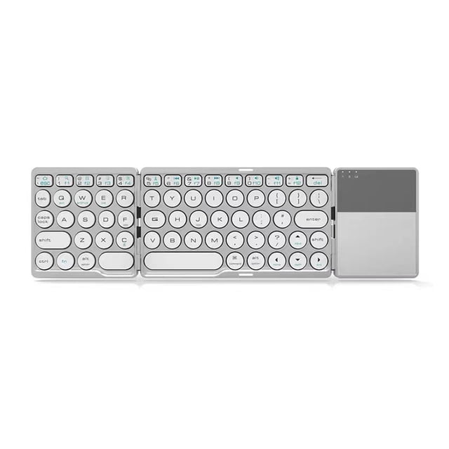 Bsvklp Teclado Inalámbrico Plegable Compatible Con 64 Teclas Con Panel Táctil (plateado)