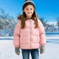 thumbnail image 2 of Fesfesfes Childrens Winter Reversible Fleece Lined Hooded Puffer Jacket Warm Thick Outdoor Coat Zipper Outerwear for Kids Boys Girls Casual Sports Wear(Pink,3-4 Years), 2 of 8