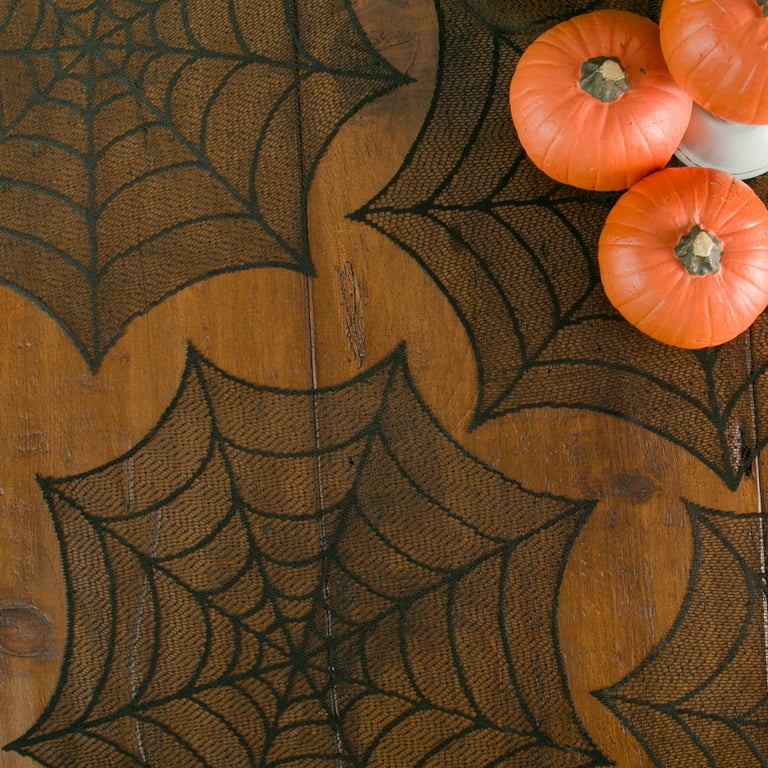 Spider Web 20 in. Black Round Doily (Set of 4) Spider Web 20 in. Black Round Doily (Set of 4)
