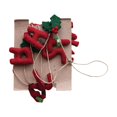 thumbnail image 3 of Creative Co-Op Guirnalda De Fieltro De Lana Hecha A Mano Con Hojas De Acebo Y Bayas Feliz Navidad Roja Y Verde, 3 of 3