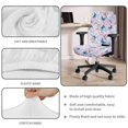 thumbnail image 3 of FKELYI Floral Blue Butterfly Print Soft Office Chair Slipcover Anti-Dust Removable Computer Chair Slipcovers with 2 Pcs Arm Rest Covers Furniture Protector, 4 Pcs Set, 3 of 7