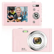 ACTITOP Compact Digital Camera for Kids, FHD 1080P 36MP 16X Digital Zoom, Pink