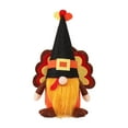 thumbnail image 2 of Holloyiver Turkey Fall Thanksgiving Gnomes Plush Decor, Gnome with Pilgrim Hat Tail Fall Thanksgiving Decorations for Home Autumn Farmhouse Tomte Swedish Scandinavian Elf Dolls Table Ornaments, 2 of 8