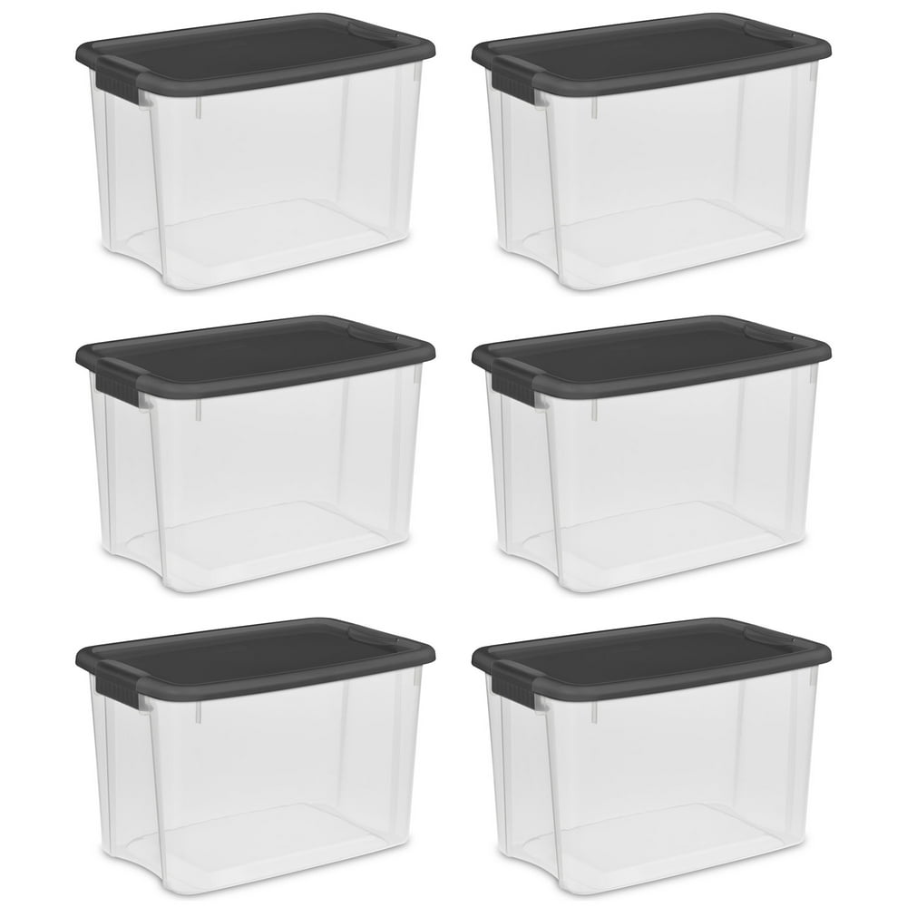 Sterilite 1985 Ultra Latch 30 Qt Plastic Storage Container Box & Lid (6