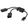 thumbnail image 2 of 2X Micro-USB Cable de Host, Micro-USB Macho A 2X Tipo A Doble USB Hembra Adaptador Otg Hub Convertidor para Android Tableta Pc Y TeléFono Inteligente Negro, 2 of 5