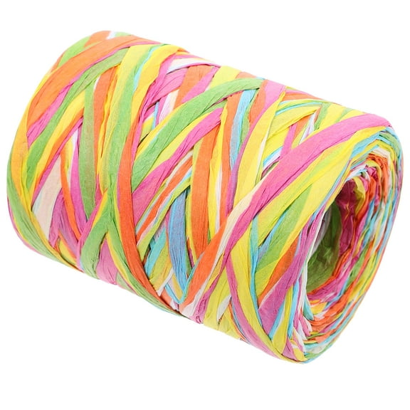 Raindrops Colored Raffia Paper Rope Ribbon for Wrapping, Crafts, Party Decor, and Kids’ Projects