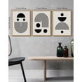 thumbnail image 4 of SHENIFY Black Abstract Wall Art Decor Solid & Spiral Semi-Circles Geometric Shapes Drawings Modern Art Decorative Ready to Hang 11x14in3pcs Natural Framed, 4 of 5