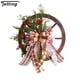 thumbnail image 4 of Guirnalda de puerta con decoración navideña, ruleta de madera colgante, guirnalda de flores, piñas de Navidad, decoración para el hogar al aire libre, 4 of 5