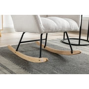 Clipeyh Indoor Internal iron frame structure+cushion board+sponge indoor Nursery, Living Room Rocking Chair, white