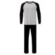 thumbnail image 5 of Conjunto de pijama informal de estilo masculino, camisa de manga larga con cuello redondo y cordón en la cintura, pantalones largos holgados para el hogar, pantalones cortos de manga corta de poliéste, 5 of 7