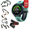 Garmin Forerunner 735XT GPS Running Watch Run-Bundle - Midnight Blue (010-01614-13) + 7-in-1 Total Resistance Fitness Kit + 1 Year Extended Warranty