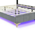 thumbnail image 4 of Velvet Queen Bed Frame, ONE PIX Platform Bed with LED Frame and Stylish Mental Bed Legs, Gray, 4 of 8