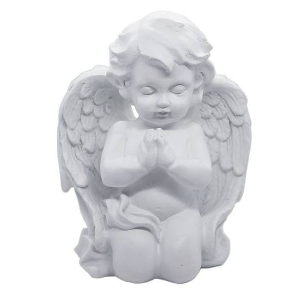 QIAOIDEA Kneeling Praying Cherub Statue Angel Statue Figurine Wings Angel Sculpture,WHITE