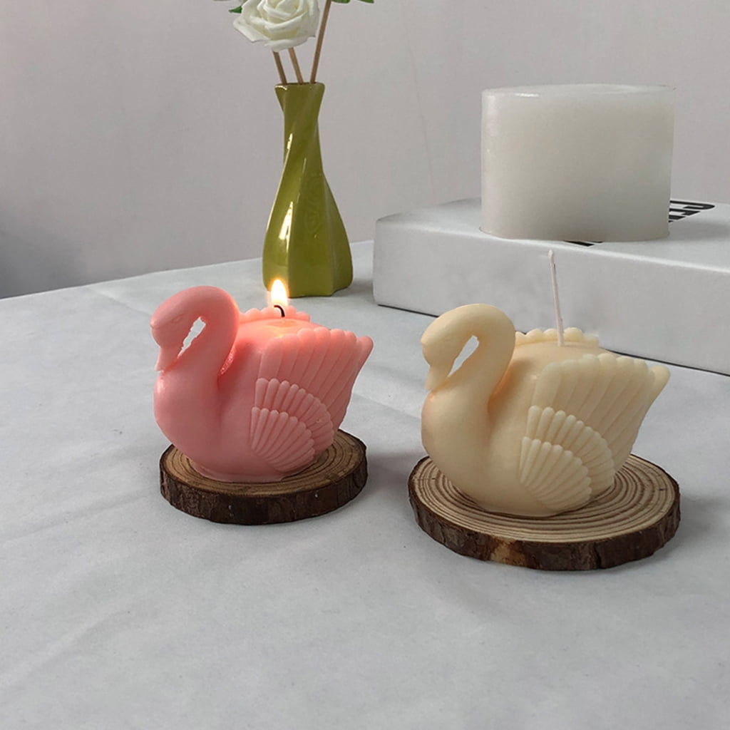 Geemin Swan Candle Casting-Resin Mold 3D Beautiful Swan Aromatherapy Candle Silicone Mould DIY Craft Cookie Fondant Soap-Decor