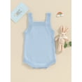thumbnail image 3 of Infant Baby Girls Boy ,Easter Knitted Jumpsuit Summer Cute Bunny Pattern Sleeveless Romper, 3 of 8