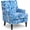 Blue-and-white Porcelain Fabric, variant on Mid Century Modern Accent Chair, Upholstered Comfortable Living Room Chair,Armchair, Stylish Accent Furniture for Bedroom Office, Neutral Home Decor Chair (Blue-and-White Porcelain Fabric)