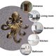 thumbnail image 5 of EeaseMX Gancho de almacenamiento con forma de pulpo, gancho para llaves, gancho de pared para colgar en el dormitorio (dorado), 5 of 8