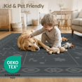 thumbnail image 4 of ODIKA 6'x9' Blue Midnight Geometric Design Washable Area Rug Intricate Ocean-Inspired Motifs and Patterns for Queen Size Bedroom, Under Bed, Master Suite, Easy Care, Non-Shedding, 4 of 7