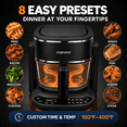 thumbnail image 2 of CHEFSPOT 3-in-1 Glass Air Fryer, Indoor Grill and Hot Pot Cooker, 4.8 Qt, 1300W, 8 Presets, 2 of 9