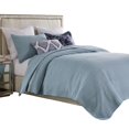 thumbnail image 1 of Juego de ropa de cama Benzara Fys Queen, tejido en jacquard azul, 3 piezas, 1 of 6