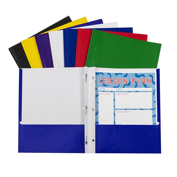 Portefeuilles en Papier à Deux Pochettes avec Attaches, Couleurs Assorties, Simple