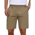 thumbnail image 1 of INSPIRAR CHIC Pantalones cortos de algodón con cremallera y bolsillos para hombres, ideales para senderismo y camping, color caqui, talla 32, 1 of 5