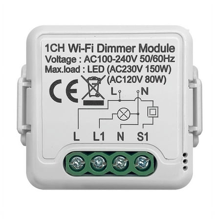 Tuya Wifi Smart Dimmer Switch Module 10A Support 2 Way Control 1 Gang Compatible for Home C1789