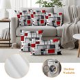 thumbnail image 3 of Red Grey Geometric Outdoor Pillow Covers, Waterproof Decorative Throw Pillowcases Set of 2, Abstract Art Modern Irregular Couch Cushion Cases with Zipper for Outside Patio Garden Sofa 20"x12", 3 of 9