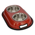 thumbnail image 6 of 2-Pack Color Splash Stainless Steel Double Diner (Red) For Dog/Cat, 1 Pt, 16 Oz, 2 Cup, 6 of 8
