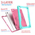 thumbnail image 5 of FIEWESEY Case for Walmart Onn 11 Tablet Pro (Model:100110027),Heavy Duty Shockproof Shoulder Strap Hybrid Kids Friendly Case for Walmart Onn 11 Inch Pro (Model:100110027) 2023 Tablet(Green/Pink), 5 of 6