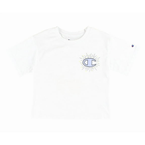Champion Sunburst Boxy Girls Active Shirts & Tees Size S, Color: White/White