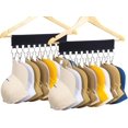 thumbnail image 1 of Organizador de sombreros para gorras de béisbol, perchas para sombreros para armario con 10 clips de soporte grandes, accesorios (paquete de 2) negro, 1 of 6