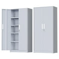 thumbnail image 4 of SUNCROWN 71 In Metal Storage Garage Cabinets with Locking Doors and Adjustable Shelves, Steel Storage Cabinet for Garage, Office, Classroom, Assemble Required(Grey), 4 of 9