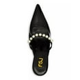 thumbnail image 3 of FSJ Women Pearls Strap Pointed Toe Mules Slip on Butterfly High Chunky Heeled Sandals Prom Dressy Backless Pumps Size 8 Black, 3 of 3