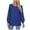 Blue, variant on Tops for Women Trendy Loose-Fit Casual Long-Sleeve Fall/Winter Top with Pleated Details and Round Neckline,Sizes S-2XL