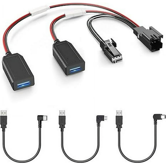 GPS Dash Cam Power Adapter, (3Pin Type B Connector)Mirror Camera Radar Charger Station GPS Dashcam Charger Cable for Select Ford Escape, 2019  Ranger and More with Auto-dimming Rearview Mirror