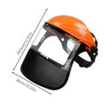 thumbnail image 3 of Adjustable Safety Helmet with Full Face Mesh Visor for Brush Cutter, Forestry & Gardening Protection, Weed Trimmer & Chainsaw Work, Yellow/Orange, 3 of 8