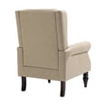 thumbnail image 7 of Button Tufted Wing Back Accent Chair PU Leather Thick Upholstered Armchair with Rivet Trim and Rubber Wood Legs, Single Sofa Chair Reading Chair for Living Room Bedroom Office, Camel PU, 7 of 7